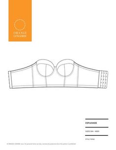 Esplanade Bra Instant Download PDF Sewing Pattern - Orange Lingerie Strapless Bra Pattern, Diy Bra Pattern, Bustier Pattern, Bra Sewing Pattern, Diy Bra, Bra Sewing, Sewing Pattern Shop, Sewing Lingerie, Bra Pattern