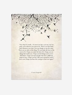 a poem written in black ink on parchment paper with birds flying over it and the words,