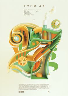 an abstract poster with the words typo 27 on it