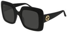 Chic Black Square Sunglasses, Gucci Rectangular Sunglasses With Gradient Lenses, Sleek Gucci Square Frame Sunglasses, Trendy Gucci Sunglasses For Formal Occasions, Elegant Square-faced Sunglasses With Gradient Lenses, Black Rectangular Gucci Sunglasses, Elegant Square Sunglasses With Uv Protection, Gucci Sleek Square Frame Sunglasses, Gucci Black Rectangular Sunglasses