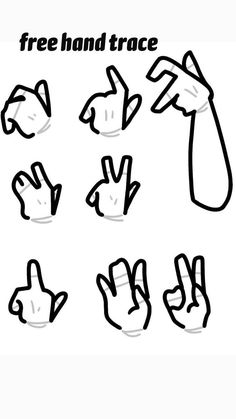 hand gestures drawn in black and white