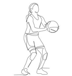 a woman holding a basketball ball in her right hand and wearing knee pads on the other side