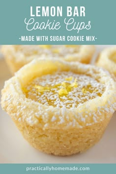 lemon bar cookie cups made with sugar cookie mix