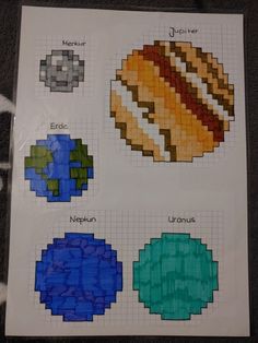 the cross stitch pattern shows different types of breads