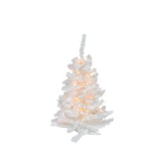 a white christmas tree with lights on it