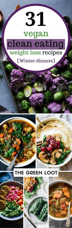 Vegan clean eating recipes for weight loss as the perfect Winter diet dinners. They're easy, healthy, low-carb, plant-based, dairy-free and full of veggies. Vegan Clean Eating, Winter Dinners, Vegan Clean, Winter Dinner, Diet Vegetarian, Diet Meal, Clean Eating Diet