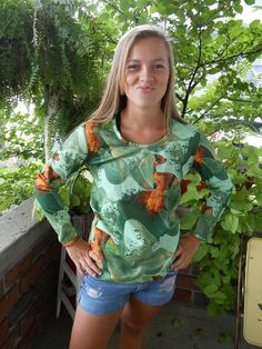 Vintage shades of green psychedelic shirt Trendy Green Printed Top, Stretch Green Printed Top, Green Long Sleeve Tops With All Over Print, Green Stretch Casual Top, Retro Green Tops For Fall, Green Abstract Print Tops For Fall, Trendy Green Top With All Over Print, Hippie Patterned Tops For Fall, Fitted Green Top With Abstract Print