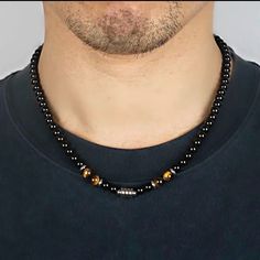 New Stainless Steel Fast Shipping 17.5” Necklaces For Men, Necklace Mens, Tigers Eye Necklace, Red Tigers Eye, Tiger Eye Stone, Beautiful Curves, Eye Stone, Eye Necklace, Stainless Steel Necklace