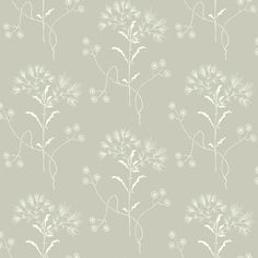 Wildflower Wallpaper Wildflower Wallpaper, Grey And White Wallpaper, Stripped Wallpaper, York Wallpaper, How To Install Wallpaper, Vintage Bathrooms, Paper Floral, A Wallpaper, Magnolia Homes