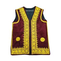 Beautiful Afghani traditional hand made Golden embroidered waistcoat  Our amazing embroidered Afghani waistcoat is the absolute ultimate . And the colors will knock your socks off. Embroider the hell out of them. And you get this, an extraordinary piece of outerwear for Men And Women. We Deliver Worldwide . Folk Style Habesha Kemis For Festivals, Folk Style Embroidered Vest, Traditional Cotton Vest For Festivals, Traditional Vest With Multicolor Floral Embroidery, Traditional Vest With Floral Embroidery For Festival, Traditional Embroidered Festive Vest, Traditional Floral Embroidered Vest For Festival, Traditional Festive Winter Vest, Traditional Winter Festive Vest