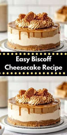 Looking for a delightful dessert idea? This Biscoff Cheesecake Recipe is a creamy, no-bake treat that combines rich flavors with easy preparation, making it a perfect choice for family gatherings or special occasions. Flavored Cheesecake, Biscoff Cheesecake No Bake, Biscoff Cheesecake Recipes, Baked Biscoff Cheesecake, Cookie Butter Cheesecake, Biscoff No Bake Cheesecake, Biscoff Dessert, No Bake Cheesecake Recipes Easy, Bounty Cheesecake