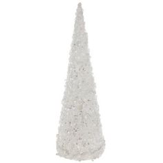 a small white christmas tree on a white background