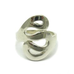 Sterling silver ring - R000177. Stamped 925. Approximate weight 7.2 grams. Top width 2.2cm (0.88 inches). All our jewels are made from solid sterling silver 925/1000 and are carefully crafted by hand in our family workshop. We dispatch your orders in 5 working days, worldwide and the postage is $5. We ship registered priority mail. Please allow 5-7 working days for delivery in Europe and 10-15 working days outside Europe. For any questions - please do not hesitate to contact me! Modernist Sterling Silver Jewelry With Open Band, Modernist Sterling Silver Open Band Jewelry, Modernist Open Band Sterling Silver Jewelry, Silver Wide Band Modernist Jewelry, Modernist Wide Band Silver Jewelry, Modernist Silver Wide Band Jewelry, Modernist Adjustable Silver Rings, Silver Symbolic Wide Band Rings, Bat Ring