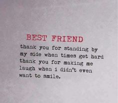 a piece of paper with the words best friend written in red and black on it