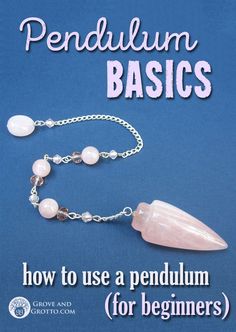 A pendulum is a powerful tool for accessing intuition. Pendulums and dowsing have been used by humans for thousands of years, and it would be difficult to name a magical tool that is more compact and versatile. Pendulums, which work from involuntary muscle movements, allow you to bypass your conscious mind and go directly to the unconscious or Higher Self, the source of boundless knowledge. Many people use pendulums to answer “yes” or “no” questions. Begin by holding the pendulum by its chain Working With A Pendulum, Working With Pendulums, Pendulum Uses, Pendulum Choices, Pendulum For Beginners, Pendulum Work, Fast Manifestation, Reiki Pendulum, Divination Methods