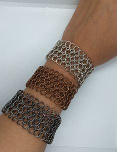 Chainmaille bracelets, Armor bracelets, European 4 in 1, unisex bracelets, cuff chainmail bracelets, adjustable bracelets, elegant bracelets Metal Chainmail Bracelets As Gift, Adjustable Chainmail Chain Bracelet, Adjustable Chainmail Chain Bracelet As A Gift, Bracelets Elegant, Vera Wang Jewelry, Chainmail Bracelet, Bracelets Adjustable, Gray Bracelet, Chainmaille Bracelet