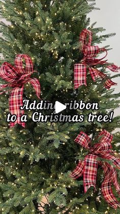 Nick’s Seasonal Decor on Instagram: "A simple way to decorate your Christmas tree this year using ribbon! 🌲🎀  #reels #diy #decor #christmas #christmastree" Bows On Christmas Tree, Christmas Tree Ribbon Garland, Diy Decor Christmas, Christmas Diy's, Christmas Tables, Tree Bows