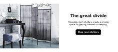 a room divider is shown with the text, the great divider movable room dividers create a private space for getting used or sleeping