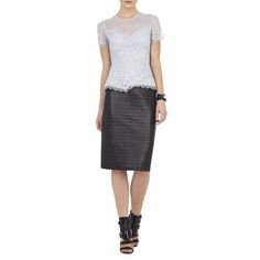 BCBGMAXAZRIACindee Sheer Short Sleeve Peplum Top - Runway Catalog Short Sleeve Peplum Top, Lace Peplum Top, Romantic Tops, Sheer Shorts, Lace Peplum, Fabulous Dresses, Sheer Sleeves, Floral Lace, Jacket Dress