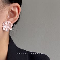 Material: Plastic/Resin Color: 2604 Fashion Element: Flowers, Camellia Style: Sweet Elegant Formal Flower-shaped Pearl Earrings, Elegant Flower-shaped Pearl Earrings For Formal Occasions, Elegant White Flower-shaped Pearl Earrings, Luxury Elegant Flower-shaped Pearl Earrings, Elegant Pink Flower-shaped Clip-on Earrings, Mori Style, Sweet Ring, Mori Fashion, Plastic Resin