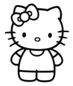 a hello kitty coloring page that is very cute