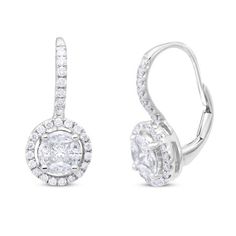 Each earring features a stunning princess cut diamond nestled within marquise diamonds, forming a brilliant center. Round diamonds encircle the central stones and line the bales, adding extra sparkle. Crafted in 14K white gold, these earrings have a 3/4 ct. t.w. and secure with leverbacks. Their timeless design and radiant sparkle make them a perfect addition to any jewelry collection, ideal for both everyday wear and special occasions. Size: one size.  Gender: unisex.  Age Group: adult. Princess Cut Diamond, Buying Diamonds, Marquise Diamond, Diamond Drops, Diamond Fashion, Princess Cut Diamonds, Diamond Drop Earrings, Diamond Earrings Studs, Princess Cut