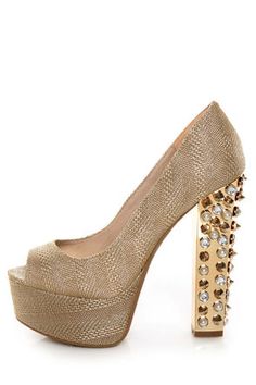 Zigi Girl Jayla Gold Mesh Studded Platform Heels Cute Trendy Shoes, Embellished Shoes, Studded Heels, Cute Sandals, Crazy Shoes, Shoe Obsession, Trendy Shoes, Lace Up Heels, Shoe Lover