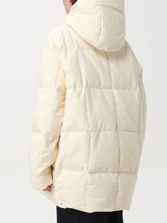 Jacket JIL SANDER Woman color Beige Cream Outerwear With Detachable Hood For Fall, Oversized Beige Outerwear With Detachable Hood, Cream Hooded Puffer Outerwear, Autumn Jacket Women, Beige Jacket, Moncler Jacket, Wool Blend Jacket, Italian Fashion Designers, Fall Jackets