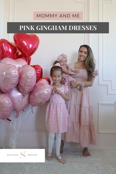 Get inspired to create sweet Valentine's Day memories with these adorable matching mommy and me pink gingham dresses! Perfectly pink for Valentine's Day or perfect if you are looking for sweet Spring Dress ideas for Easter! Gingham Dresses, Pink Gingham Dress, Sweet Valentine, Pink Gingham, Gingham Dress, Petite Women