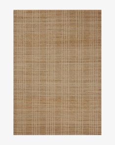 an area rug with brown and beige plaid pattern on the side, in front of a white background