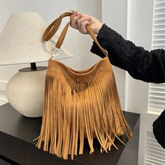 Boho Chic Fringe Shoulder Bag Handbags For Ladies, Fringe Tote Bag, Shoulder Bag Designer, Fringe Crossbody Bag, Work Handbag, Casual Tote Bag, Boho Bags, Crossbody Bags For Women, Backpack Tote Bag