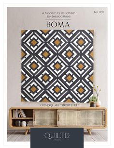 an advertisement for a modern quilt pattern, roma