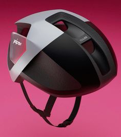 the helmet is designed to look like it has an unusual shape and features reflective accents