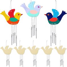 PRICES MAY VARY. Package contents: you will receive 8 pieces bird wooden wind chime in the package, comes prestrung with silver chimes, enough quantity to meet your handmade decoration needs Improve imagination: these bird wind chime crafts allow kids to customise and personalise their own art projects, they can add their own designs to this handcraft, their imagination will be enhanced at the same time Lovely design: each piece of the hanging wind chime is designed in bird shape which measures Teacher Appreciation Art, Wind Chime Craft, Wooden Wind Chimes, Wind Chimes Craft, Outdoor Living Decor, Decoration Garden, Wood Bird, Outdoor Home, Wind Chime