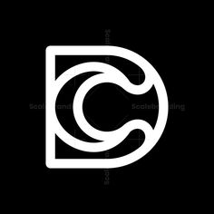 a black and white logo with the letter c in it's center, on a dark background