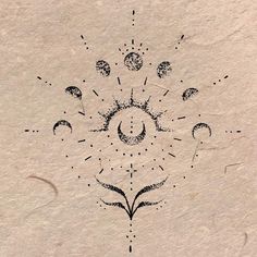 the sun is drawn on paper with black ink