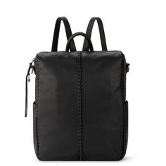 The Sak Los Feliz Backpack - |Leather - Black| Backpack With Zipper Closure For Commuting, Leather Commuting Backpack With Leather Backing, Leather Shoulder Bag With Zipper Closure, Modern Softback Backpack With Zipper Closure, Soft Leather Backpack For Commuting, Versatile Backpack With Leather Backing For Commuting, Leather Bag With Zipper Closure For Commuting, Leather Shoulder Bag With Zipper Pocket, Modern Black Leather Backpack With Zipper Closure