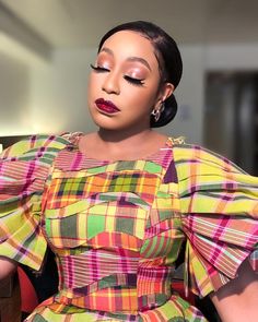 Kente Dresses, Rita Dominic, Afrocentric Fashion, Scary Creepy, Church Fashion, Traditional Outfit, Her Makeup, Naija Fashion