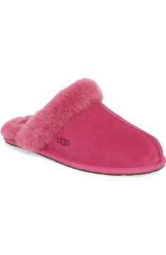 UGG® Scuffette II Slipper (Women) | Nordstrom Classic Indoor Slippers, Shearling Slippers With Suede Lining, Shearling Slip-on Slippers With Plush Lining, Shearling Indoor Slippers, Shearling Slip-on Slippers With Faux Fur Lining, Ugg Scuffette, Suede Slippers, Slide Slipper, Womens Slippers