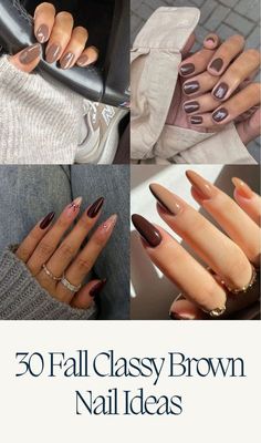 Brown Nails Acrylic With Diamonds, Nails Design For November, Fall Square Nails Ideas, Nails Acrylic Fall 2024, Simple Fall Nails Coffin Shape, Brown Nails Dip Powder, Taupe Fall Nails, Business Casual Nails Classy, November Nails Fall Dip