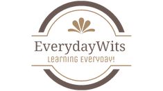 the logo for everyday wits learning everybody, with an oval frame in brown and white