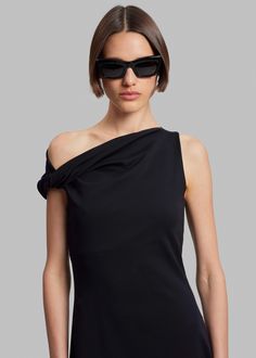 Beaufille Indi Dress - Black – The Frankie Shop The Frankie Shop, Frankie Shop, Asymmetrical Neckline, Tumble Dryer, S Models, Midi Length, Stretch Fabric, Portugal, One Shoulder