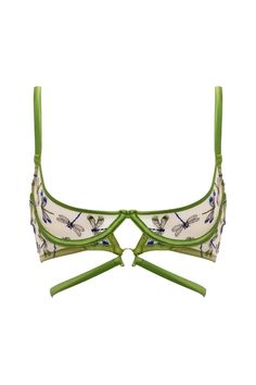 A waist-hugging quarter-cup bra with whisper-thin tulle lining, gorgeously trimmed with Jungle green cruelty-free, organic, stretch silk satin and adorned with alluring 24 karat gold-plated hardware - for a look that is opulent and elegant. Tulle-lined quarter-cup bra with underwireTrimmed with Jungle green, cruelty-fr Quarter Cup Bra, Jungle Green, Mia 3, Cute Lingerie, Stacked Jewelry, Pretty Lingerie, Lingerie Collection, Bra Cups, Style Outfits