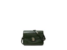 Tory Burch Robinson Crosshatched Convertible Shoulder Bag - Cross Body Handbags : Evergreen : Walk from desk to dinner in style carrying the Tory Burch Robinson Crosshatched Convertible Shoulder Bag. Crafted from embossed leather with suede-like finish, this bag features magnetic snap closure, one adjustable double shoulder strap, and one interior slip pocket. It comes with brand logo on the front. Polyurethane lining. Imported. Tory Burch Robinson, Product Reviews, Embossed Leather, Cross Body Handbags, Snap Closure, Cross Body, Brand Logo, Convertible, Tory Burch