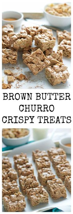 brown butter churro crispy treats on a table