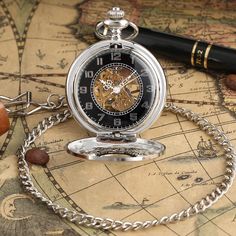 ❗ Steampunk Styler Exclusivity❗ Be more elegant & better respected ✨ Wear a unique designed pocket watch 💎 Inner face includes silver accents and numbering Perfect gift to offer to your loved one 🎁 Free Shipping & 100% Money-Back Guarantee Limited quantity, first come, first served ⏳ Discover without further ado the unique style of the Steampunk Pocket Watch Silver Mystery. A pocket watch with a strong style and offering a touch of mystery to your outfit. A beautiful silver color. Product Feat Steampunk Silver Pocket Watch With Metal Dial, Silver Steampunk Pocket Watch With Metal Dial, Stainless Steel Pocket Watch With Skeleton Dial For Gift, Vintage Silver Stainless Steel Pocket Watch, Steampunk Style Silver Watch Accessories Gift, Silver Pocket Watch Metal Dial Gift, Steampunk Silver Watch Accessories Gift, Steampunk Style Silver Watch Accessories For Gift, Silver Steampunk Watch Accessories Gift