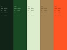 the color scheme for an orange, green and brown palette