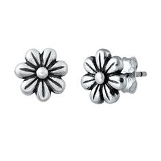 Cute Oxidized Sterling Silver Daisy Flower Stud Earrings Push Back 925 New Jewelry Female Unisex All our silver jewelry is crafted from .925 silver also commonly referred to as sterling silver. Sterling silver is the standard for beautiful high-quality silver jewelry and can not be replicated by lower priced silver plated jewelry. It is 92.5% pure silver, mixed with alloys to add strength and durability to stand the test of time. We promise superior service which includes fast shipping, great co Adjustable Sterling Silver Flower-shaped Earrings, Adjustable Sterling Silver Flower Earrings, Classic Sterling Silver Flower Earrings For Pierced Ears, Classic Sterling Silver Flower Earrings, Margarita Flower, Flower Stud Earrings, Flower Stud, Silver Plated Jewelry, New Jewelry