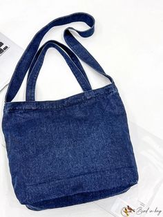 Bird in Bag - Denim Graphic Shopping Bag Bird In Bag, Blue Bags, Color Blue, Composition, Swimming, Blue Color, Lingerie, Tote Bag, Zipper