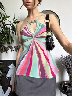 🖇Condition: 5/5  📌Brand: Warehouse 🔖Tag size: uk10/usa6/eur38 Bust 14.57 in 37 cm Length 14.57 in 37 cm Waist 13.39 in 34 cm Multicolor Sleeveless Y2k Tops, Y2k Top With Built-in Bra And Tank Straps, Y2k Cotton Tank Top, Y2k Halter Neck Cotton Top, Y2k Tank Top With Built-in Bra And Stretch, Cute Lace Dresses, Silk Tank Top, Bohemian Colors, Silk Tank